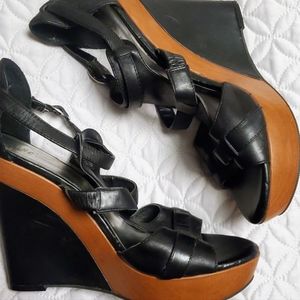 INC black wedge sandals